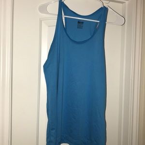 blue Nike dry fit workout shirt